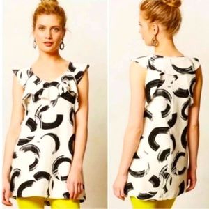 Anthropologie Deletta Retro Mod Ruffle Tunic Mini Dress Women’s M Medium